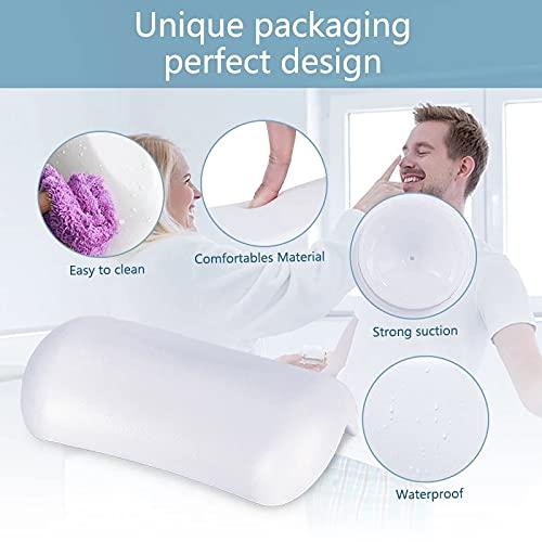 KODENG SPA Bath Pillow Non-slip Bathtub Headrest Soft Waterproof Bath Pillows with Suction Cups Easy To Clean Bathroom Accessories (1pc)