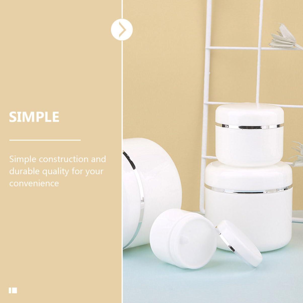 HAPINARY HAPINARY 8pcs Cream Box Cream Bottle Cream Holder Travel Cosmetic Bottles Cream Sample Bottles Round Lotion Bottles Lotion Container Cream Bottle with Lids Leak-proof Cream Jars White Pp