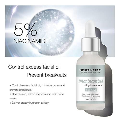 Neutriherbs Neutriherbs 4% Niacinamide Serum for Face the Ordinary + HA,Effectively Work to Control Excess Facial Oil, Minimize the Pores and Prevent Breakouts, Best Niacinamide Serum For Oily Skin