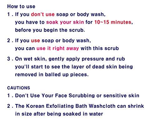 TTAETAOL Korean Exfoliating Bath Washcloth Italy Towel Exfoliating Scrub Bath Mitten (Italy towel set)