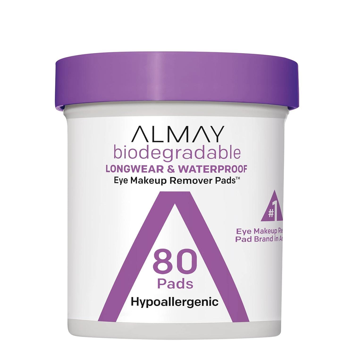 Almay Almay Longwear and Waterproof Eye Makeup Remover Pads, 80 Count (Pack of 4)