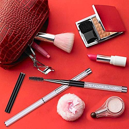 Tbestmax Tbestmax Eye Brush Mascara Wands Eyelash Spoolie Brushes Eye Brow Brush Applicator with Cap for Travel, Crystal White Black Gold 3 Pcs