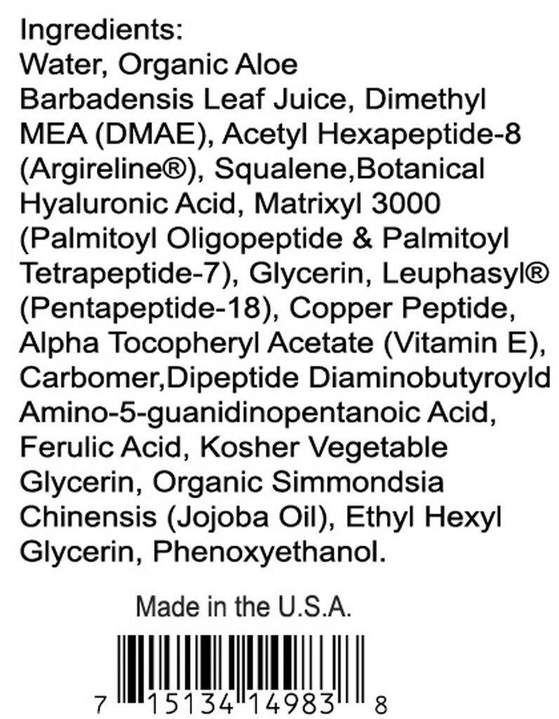 DNA CODE Skin Care Magic Argireline NeuroPeptides Cream, w/, Matrixyl 3000, Syn-Ake, SNAP-8, Copper Peptides