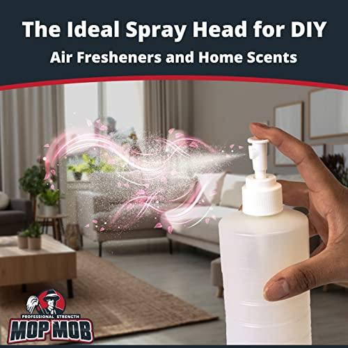 Mop Mob Leak Proof Fine Mist Spray Head 6 Pk. Plunger Sprayer Replacement Cap for Large Bottles, BPA-free 24/410 Thread Fingertip Pump Mister Top with 9.25 in. Tube for Home, Cleaning, Beauty + Hair Care