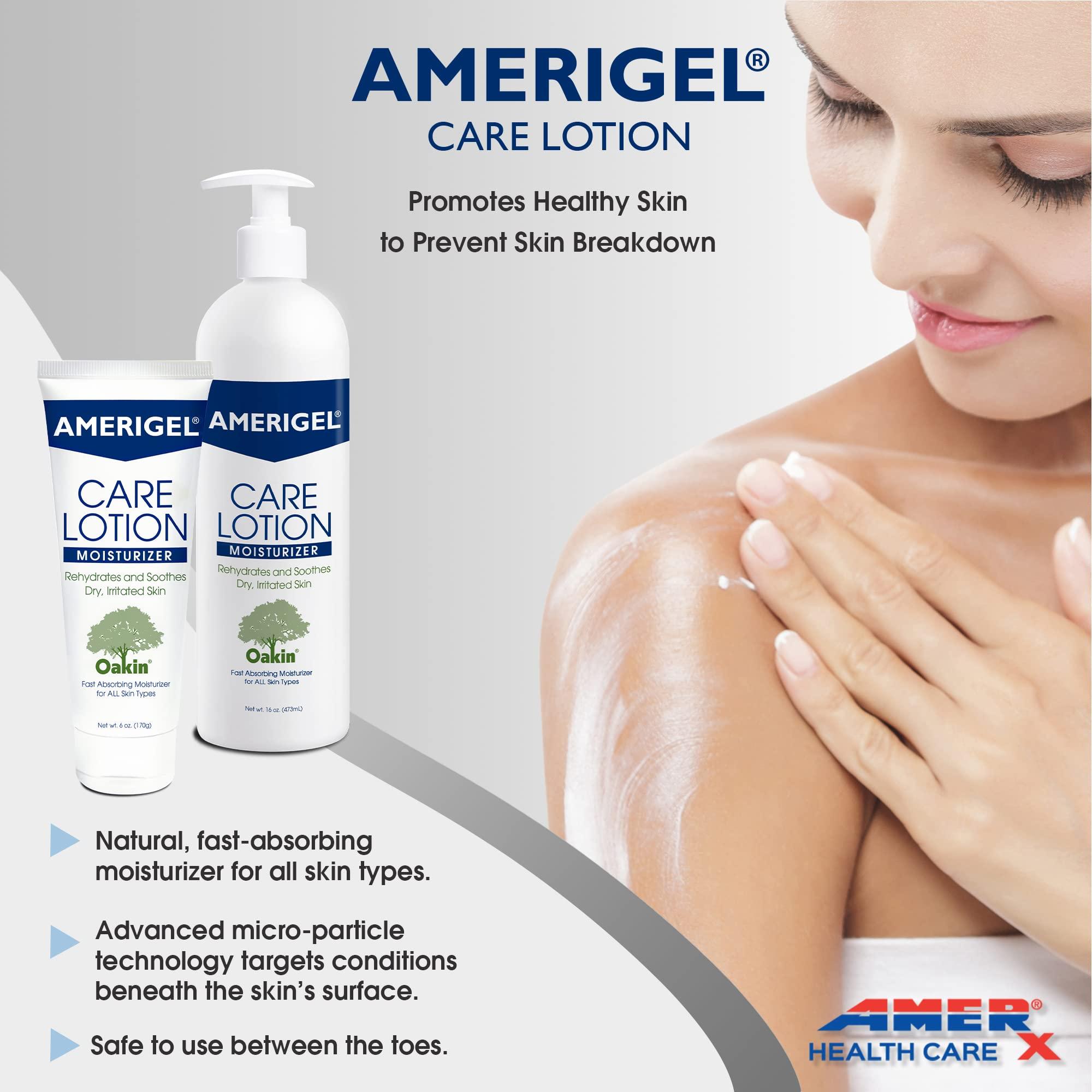 AMERIGEL AMERIGEL Care Lotion Bundle - Hypoallergenic Moisturizer (6 oz.) Rehydrates & Soothes Dry Skin - Care Lotion for Diabetic Skin Care (16 oz.) Soothes Irritated Skin