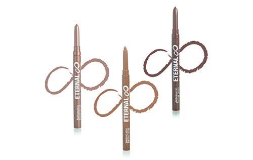 Eternal Eternal Automatic Water Resistant Eyebrow Liner Set with Shaping Comb – Long Lasting, Professional and High Precision Brow Definer with No Sharpening, Retractable Twist Up Mechanism (3 Pack)