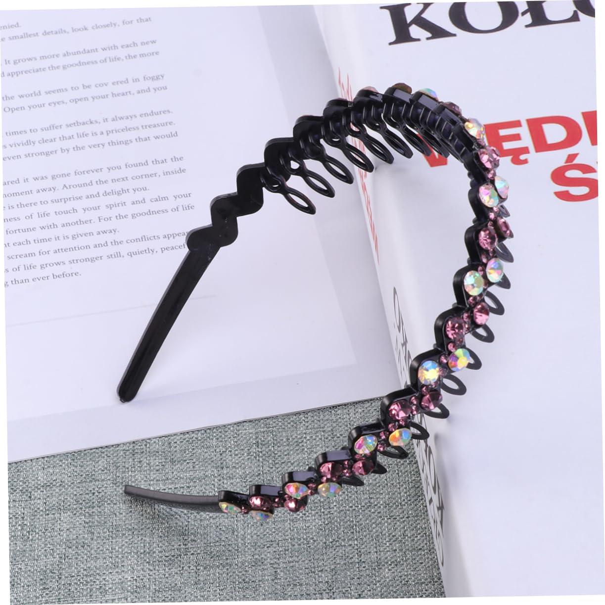 NOLITOY NOLITOY Toothed Hair Crystal Teeth Comb Headband Wave Hair Accessories for Women and Purple + AB Stylish Hair Beauty Tools for Everyday Use