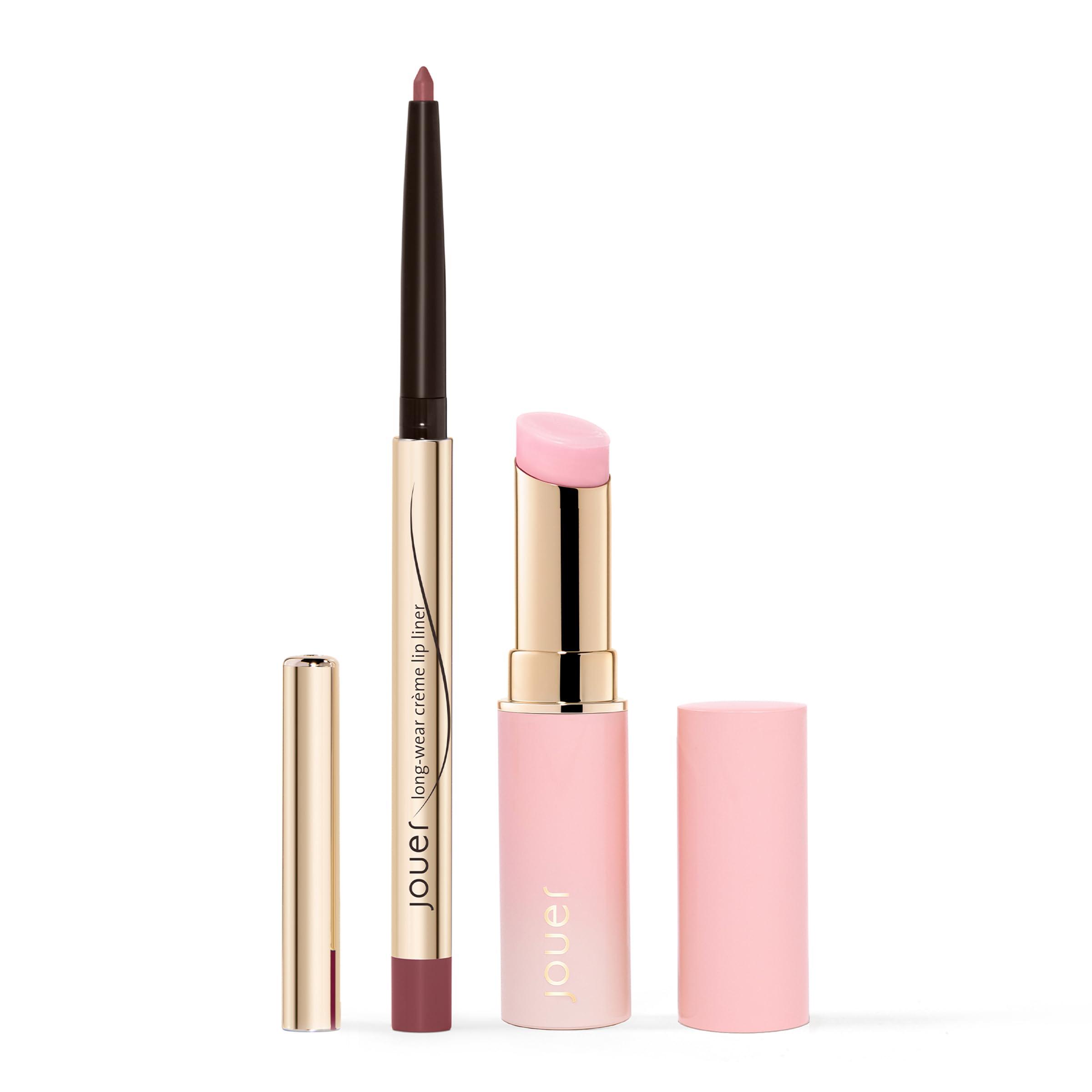 Jouer Jouer La Vie En Rose Lip Kit, Lip Liner and Adjusting pH Lip Balm, Changing Tinted Lip Balm and Liner, Hydrating Color Changing Lip Kit, Vegan & Cruelty Free
