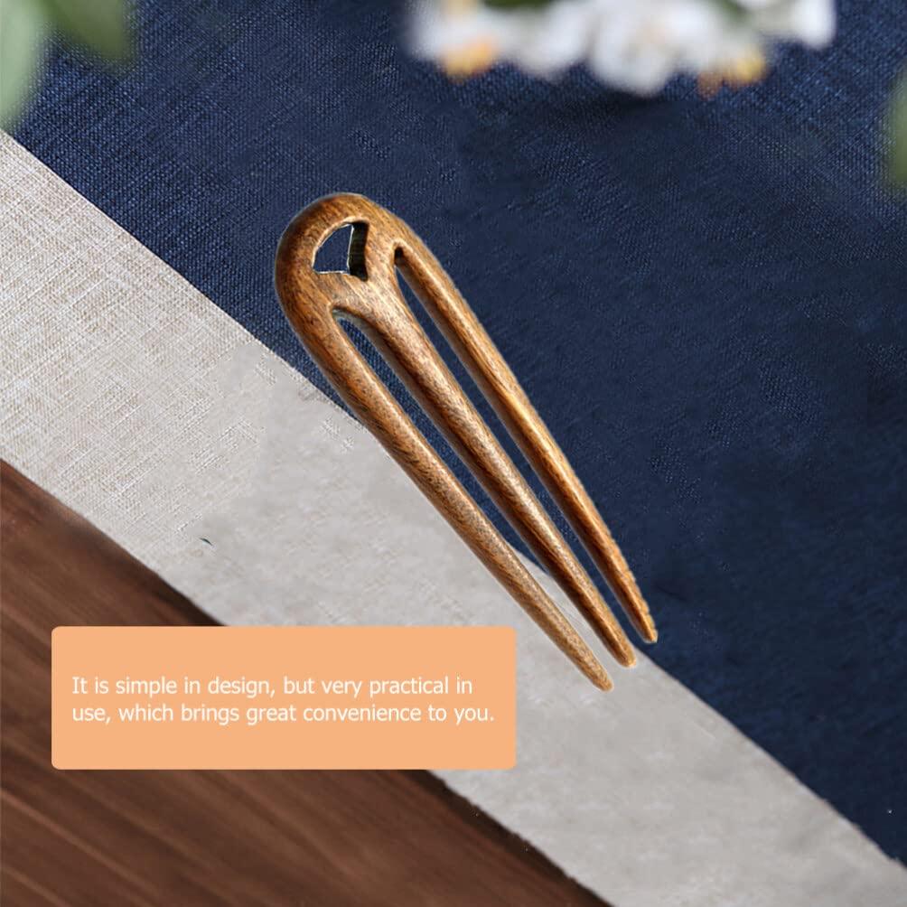 Lurrose Lurrose Hair Chopsticks Hair Forks 3 Prone Hair Pin 3- prong Hair Fork Wooden Hair Stick Wooden Hair Hair for Buns Hair Pin Hair Accessories Wood Hair Fork French Hair Stick Womens Hair Clips