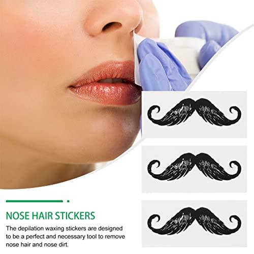 EXCEART Nose Hair Wax 50pcs Nose Hair Removal Beard Mustache Stickers Nose Wax Kit Mustache Guards for Men and Women Nose Waxing Kit Nasal Hair Cleaning Removal Nose Hair Depilation Stickers