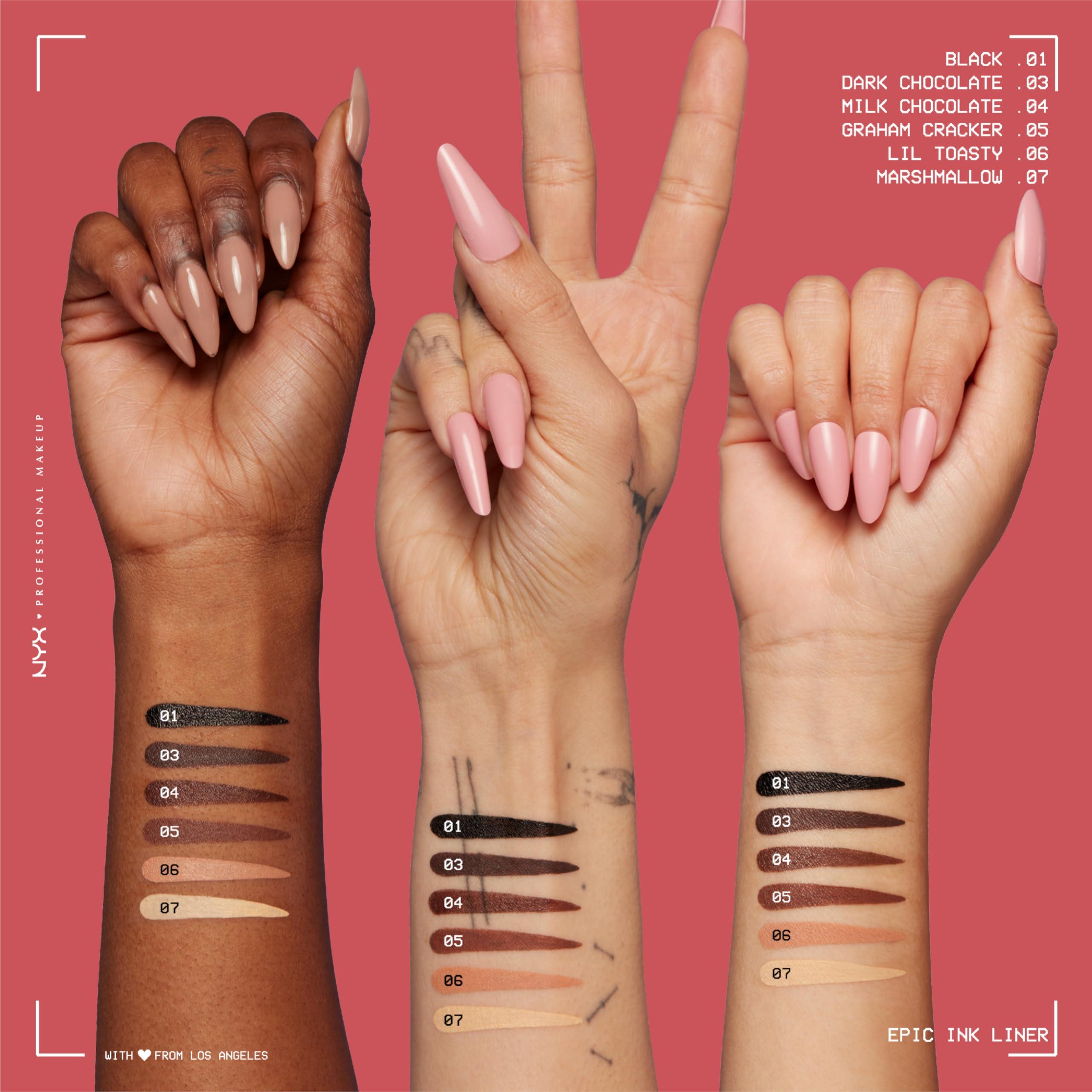 NYX PROFESSIONAL MAKEUP NYX PROFESSIONAL MAKEUP Epic Ink Liner, Waterproof Liquid Eyeliner with Vegan Formula - Graham Cracker (Light Brown Matte)