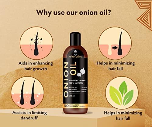 urbangabru Urbangabru Onion Oil for Hair growth Organic | Onion Juice, Hair Oil for Dry Damaged Hair and Growth (8 Fl Oz)