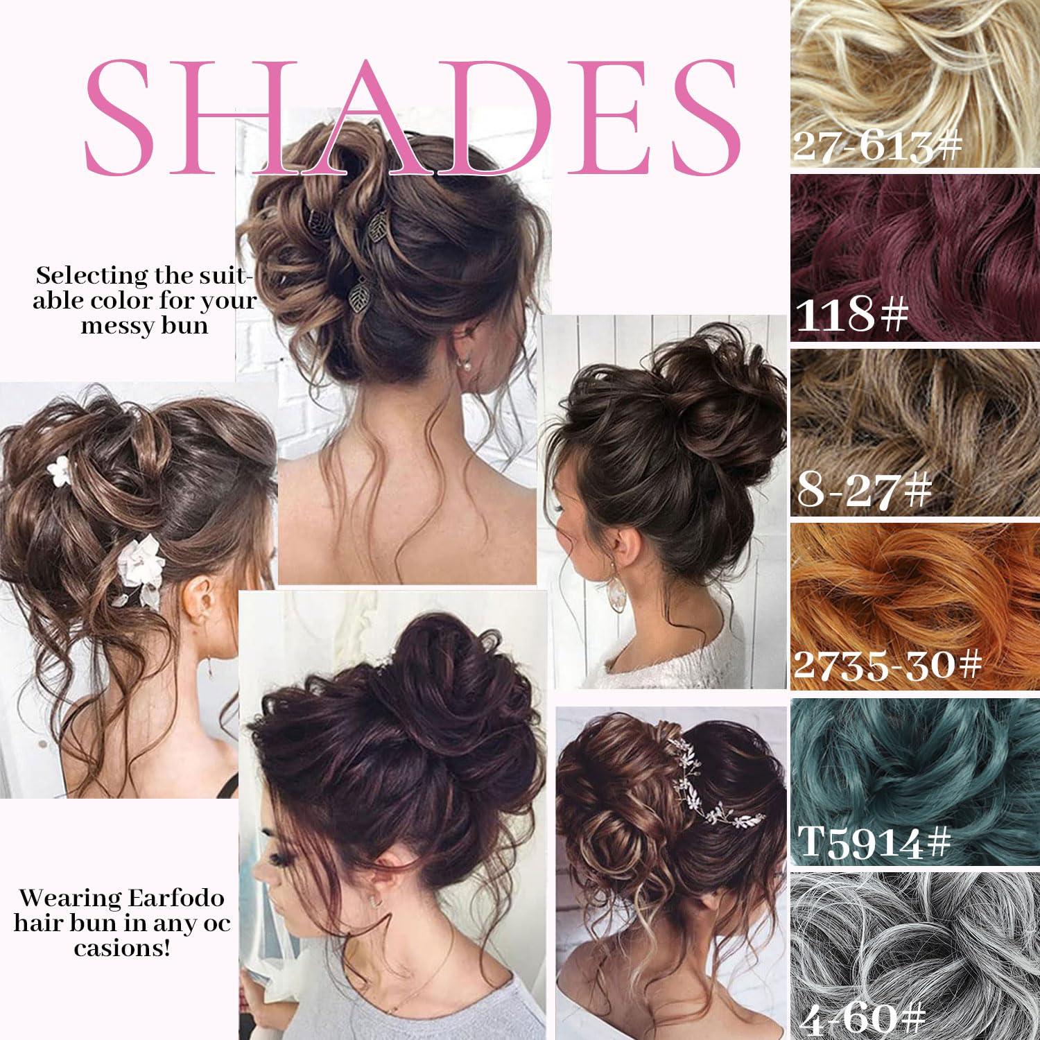 Elvirgel Elvirgel 5 PCS Messy Bun Hair Piece for Women Scrunchies Ponytail Extension with Elastic Rubber Band Hair Pieces for Updos Fake Hair Buns Hair Piece Accessories Set for Women(24H612#)