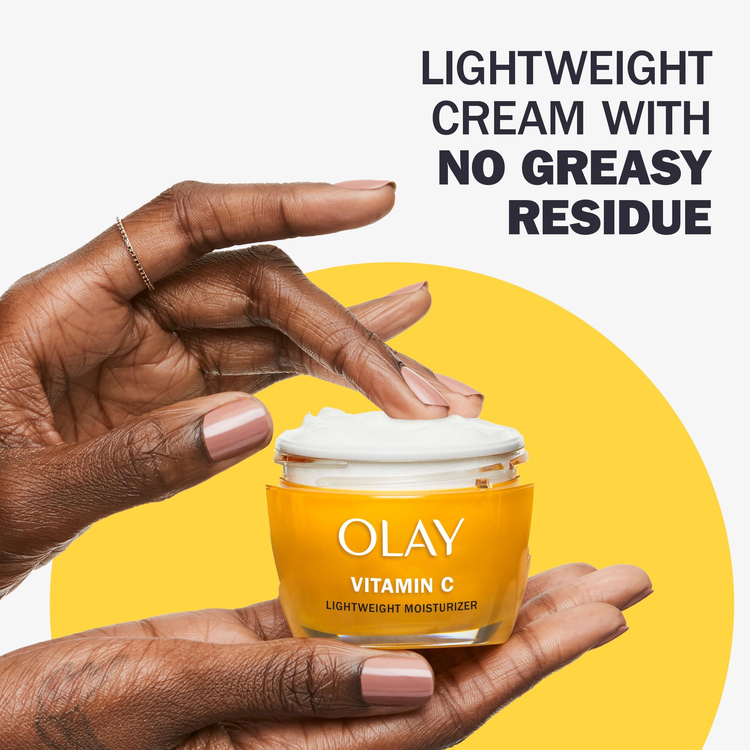 Olay Olay Vitamin C Face Moisturizer, Brightening Cream for Women, Instant Hydration, Evens Tone, Dark Spot & Hyperpigmentation Reduction, Glowing Skin Care - Niaciniamide, Lactic Acid, 1.7 Oz