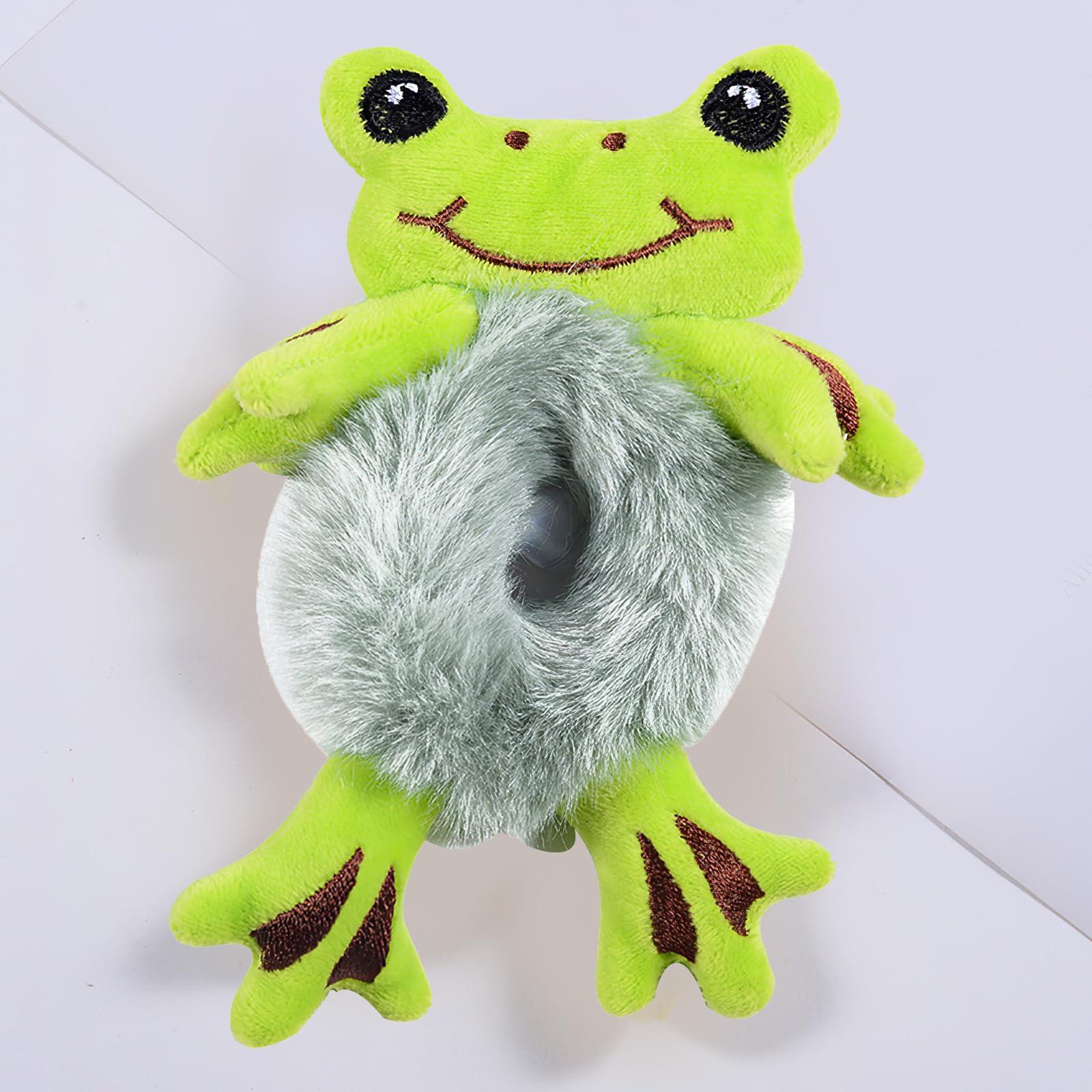 DUOJINSANXI Plush Hair Tie, Cute Frog Hairband, Plush Hair Rope Scrunchies, Frog Ponytail Holder Headhand for Women Girls Hair Styling Tool (Green)