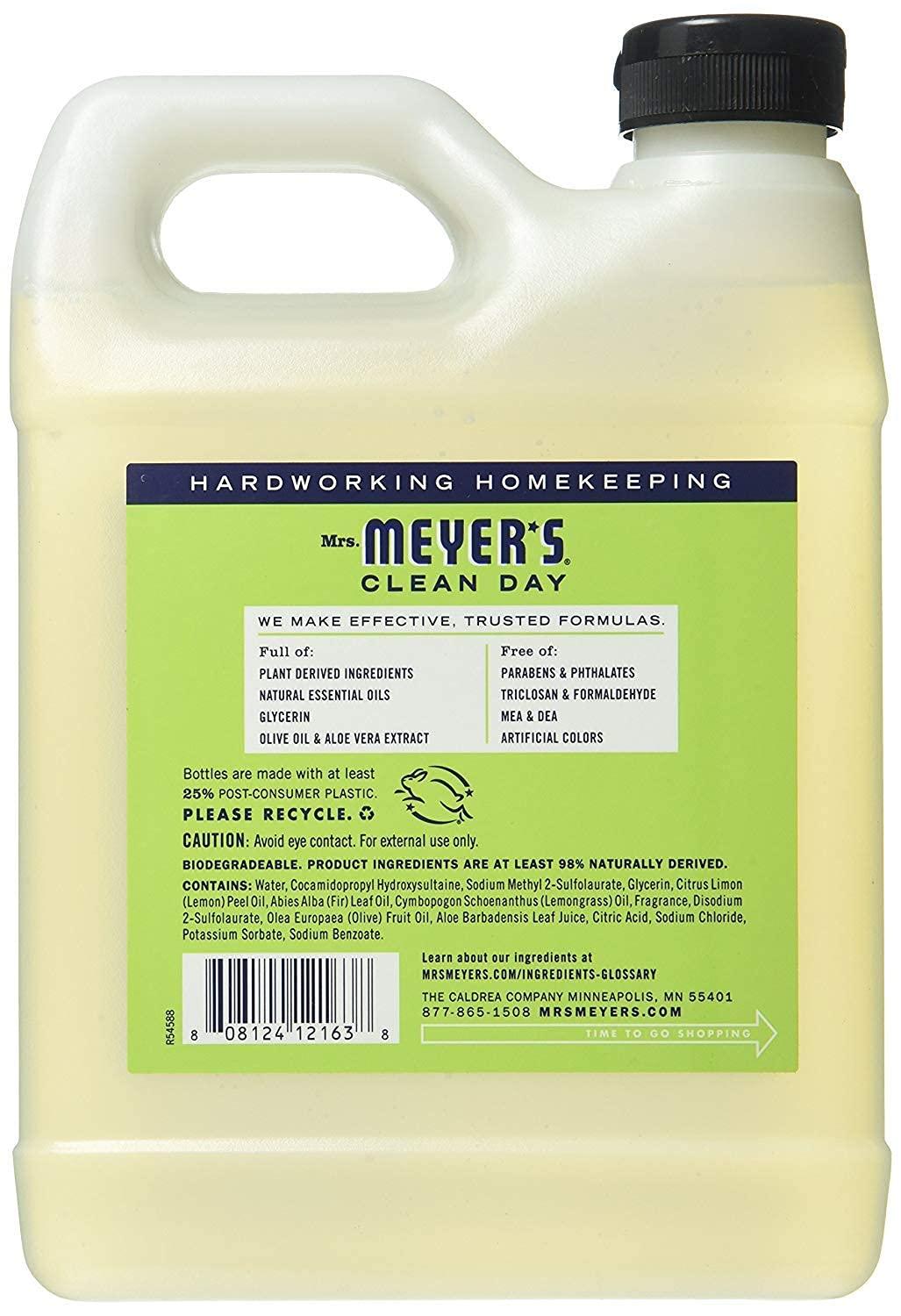 MRS. MEYER'S CLEAN DAY MRS. MEYER\'S CLEAN DAY Liquid Hand Soap Refill Lemon Verbena, 33 Fl Oz (Pack of 2)