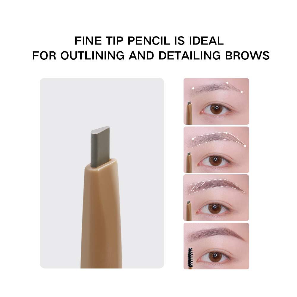 Music Flower Music Flower Eyebrow Pencil in Teardrop Tip with Spoolie Brush, Dual Ended Eyebrow Pen Natural Fills and Defines Brow Medium Brown