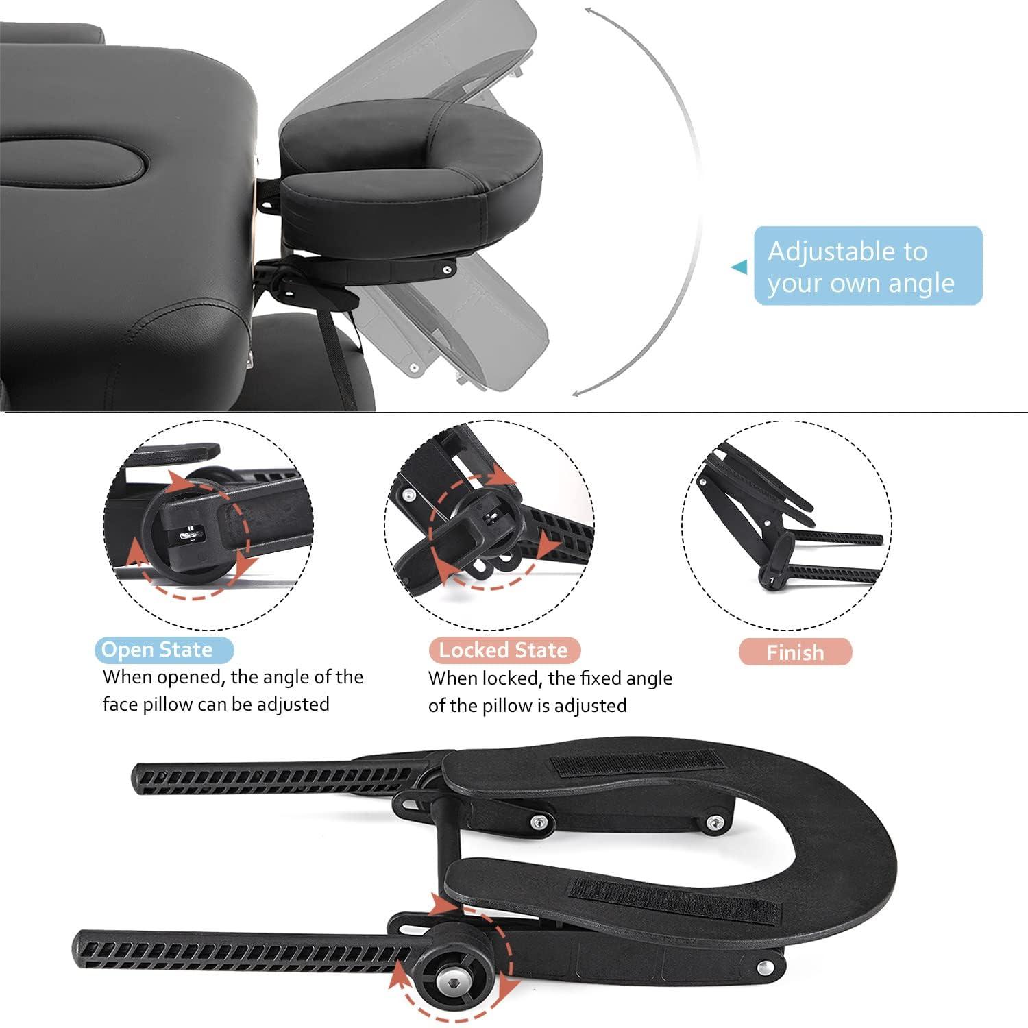 Noverlife Universal Massage Table Face Cradle & Cushion, Adjustable Massage Chair Spa Bed Headrest & Face Pillow Support, Massage Platform Head Rest Cushion Cradle for Salon Home Mattress Top Massage Kit