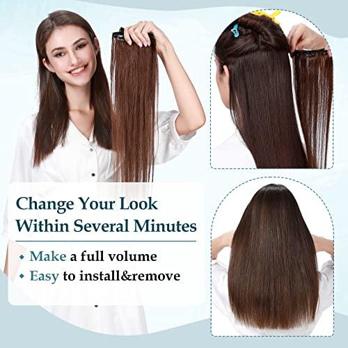 Benehair Benehair Human Hair Clip in Extensions Real Black Hair Extensions for Women Long Straight Remy Natural Full Head 8pcs No Tape No Glue 18 Inch #1 Jet Black