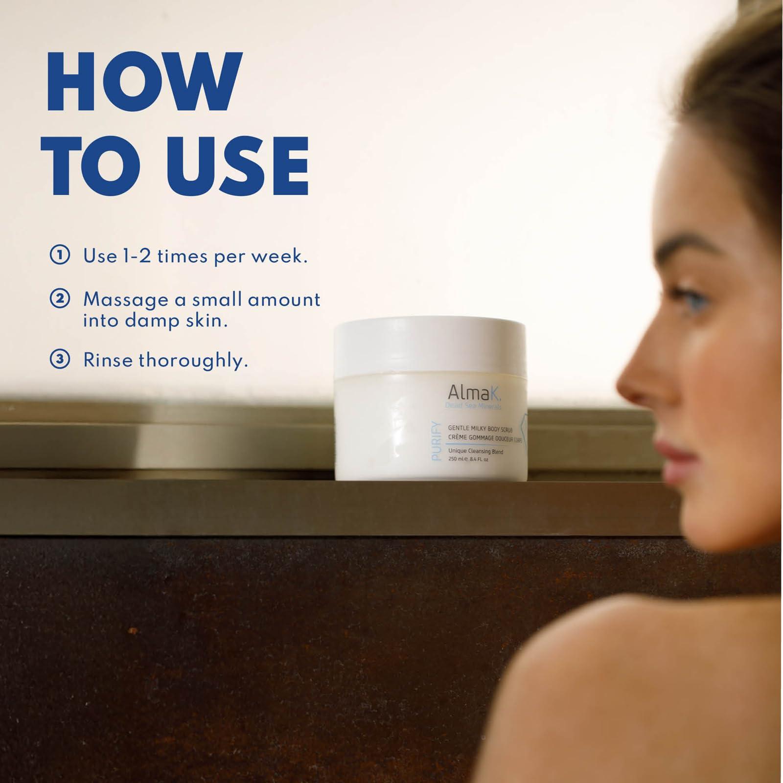 ALMA K Alma K Gentle Milky Body Scrub - Exfoliating Body Scrub - Body Exfoliator - Shower Scrub with Shea Butter - Exfoliating Scrub for Women - 8.4 oz