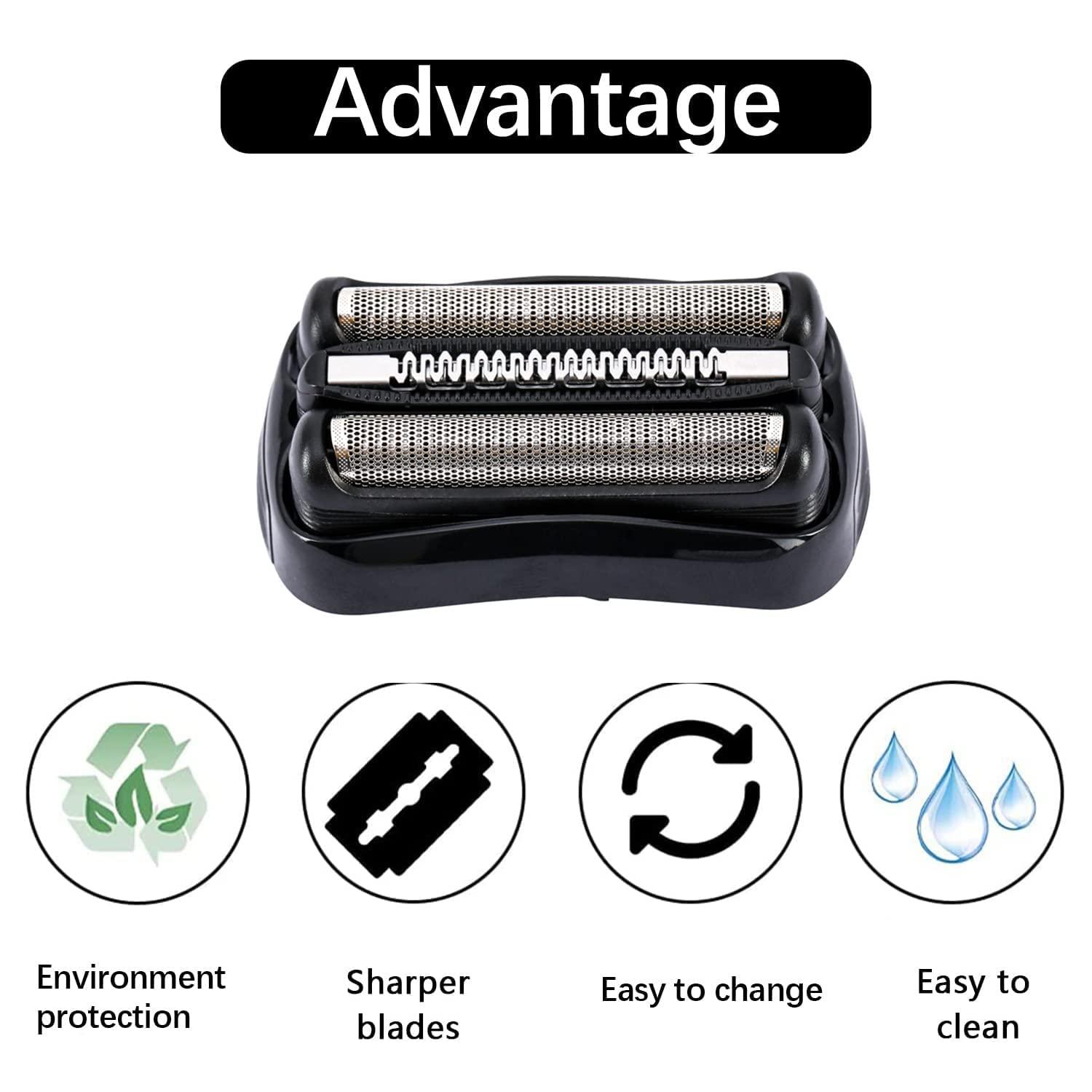 JIANCENGYU 21B Series 3 Replacement Foil and Cutter Compatible with Braun Series 3 Replacement Head & for Braun S3 Wet and Dry Replacement Head,for Braun Series 3 Electric Razor 5409 3010s 3040s 340s-4 300s 310s