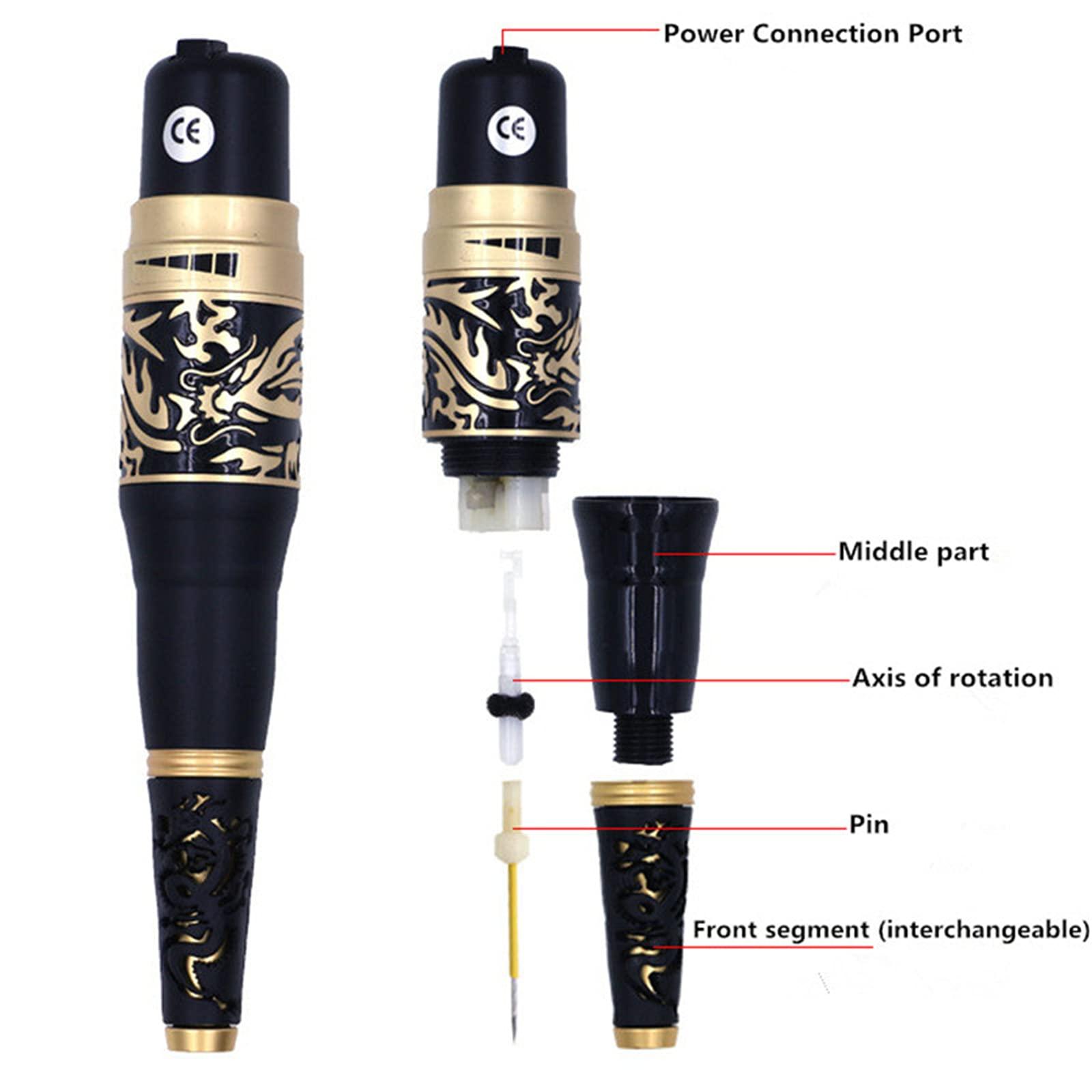 SMax SMax Professional Golden Dragon Permanent Makeup Machine Kits Taiwan Original Eyebrow Eyeliner Lip Cosmetic Tattoo Machine with Tattoo Needle,B