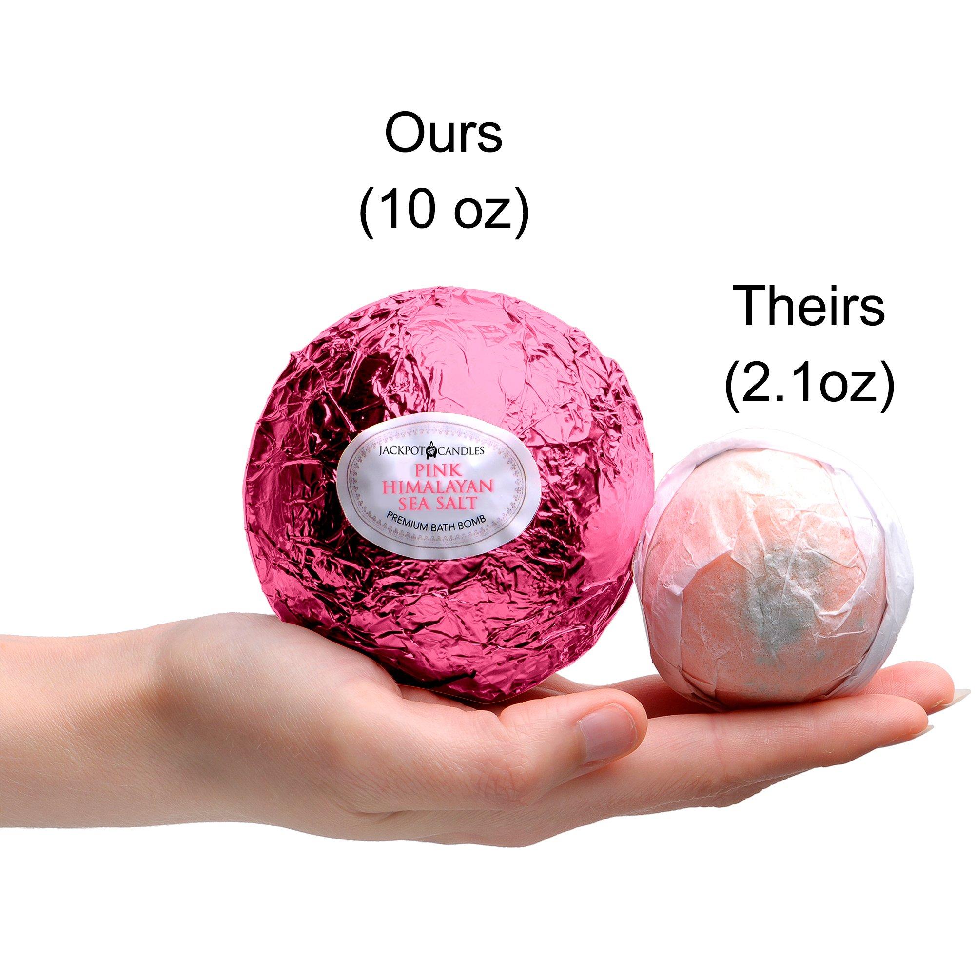 Jackpot Candles Bath Bomb with Surprise Size Ring Inside - Pink Himalayan Sea Salt Extra Large 10 oz. Bath Bombs with Jewelry - Hand Made in USA - Perfect for Spa & Bubble Bath. Great Gift for Birthday, Mothers Day