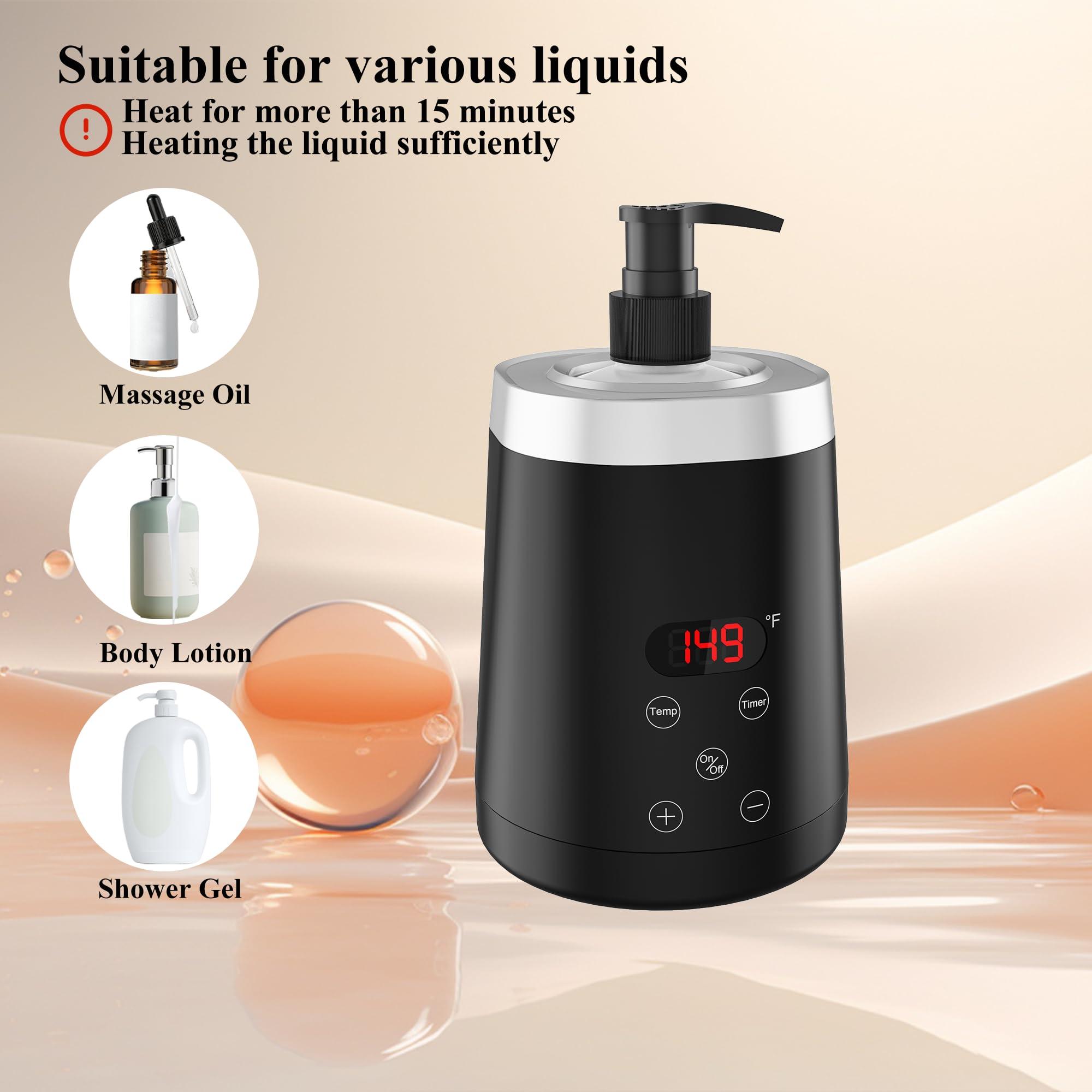 LINBEAUTI LINBEAUTI Massage Oil Warmer Bottle Professional Lotion Heater for SPA, Automatic Oil Warmer Heated Oil Lotion Cream for Salon, Barber Shops, Home, with Two Oil Bottle Dispenser