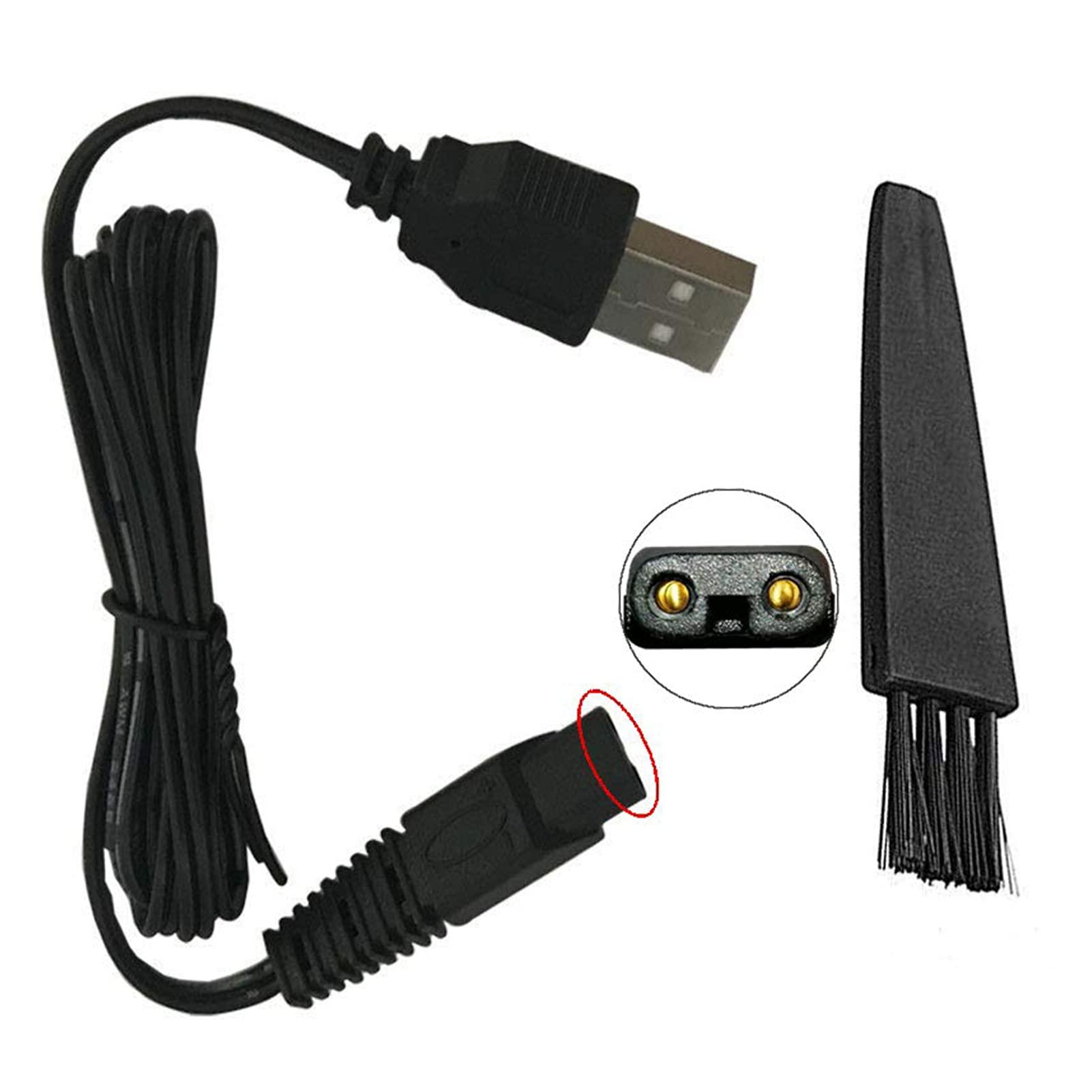 Shave Right Shave Right USB Cable Compatible with MicroTouch Solo Men's Electric Shaver, 39.4in 5V Replacement Charger Cord