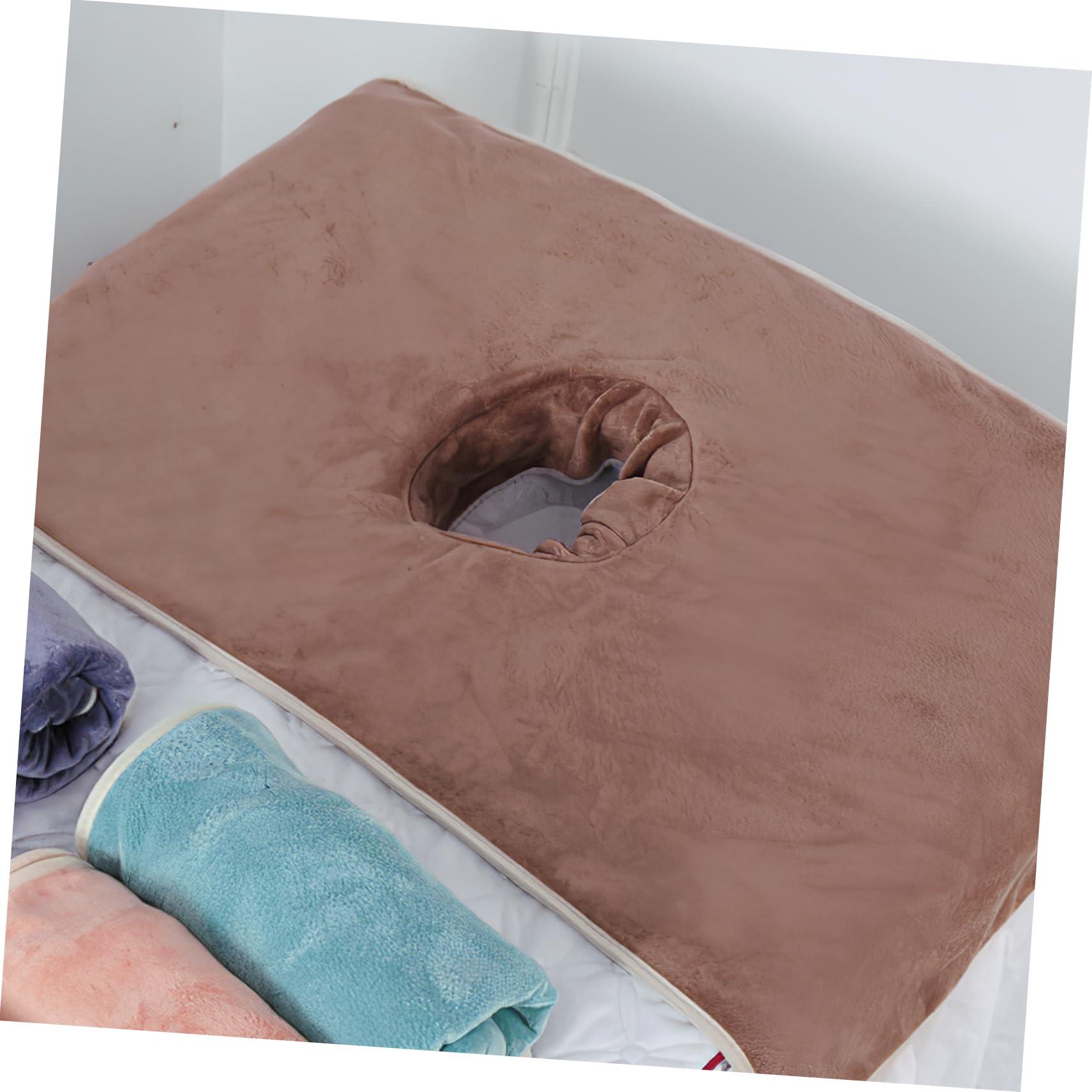 NOLITOY NOLITOY 3pcs Hole Towel Massage Table Headrest Covers Massage Face Rest Cover Beauty Spa Face Cover Massage Pillow White Towel Bassinet Polyester Beauty Salon Supplies Disposable