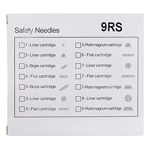 boermeize Tattoo Cartridge Needles 20Pcs RS Round Shader Sterilized Disposable Needles Permanent Makeup Eyebrow Lip Liner Beauty Tools (9RS)
