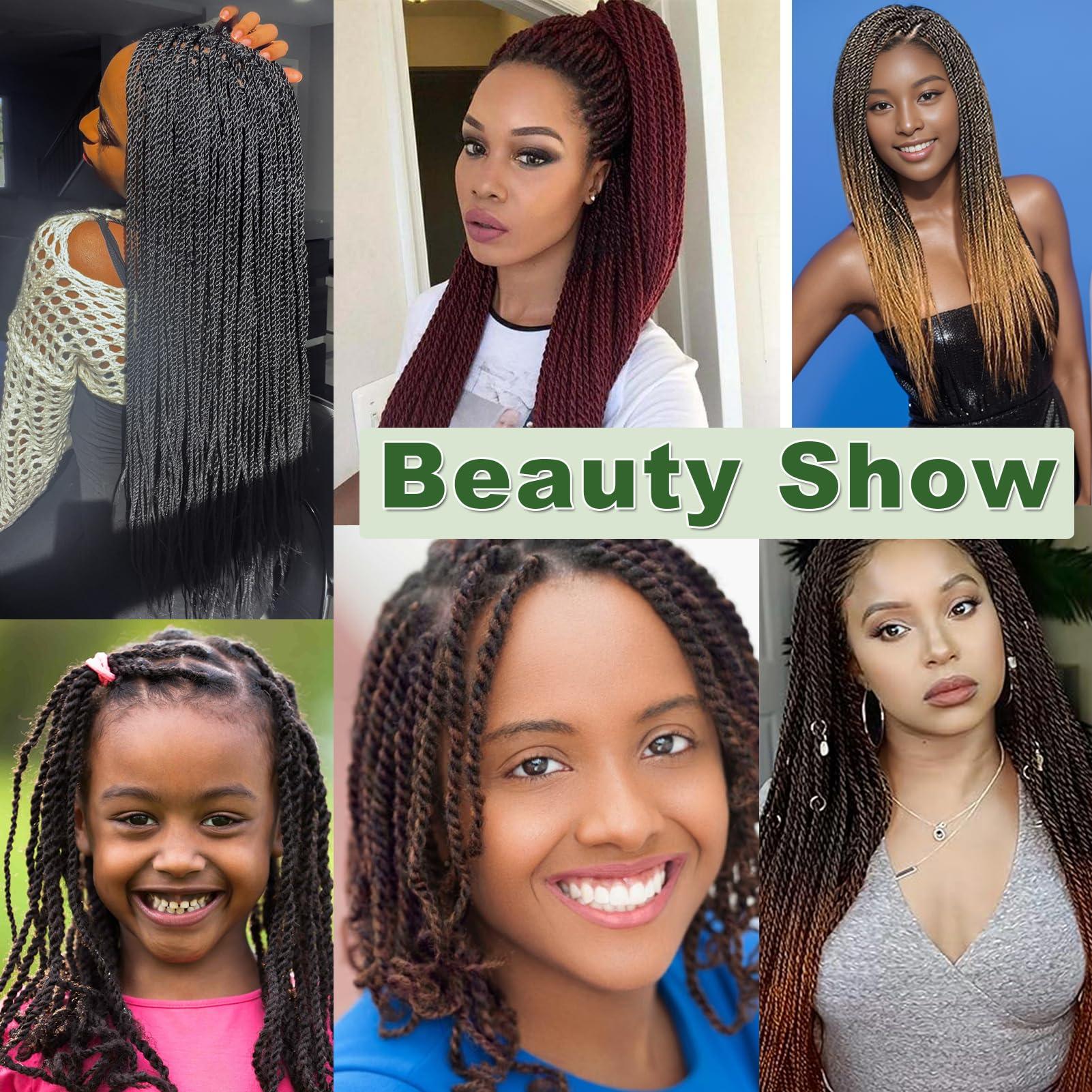 BAOTA BAOTA Senegalese Twist Crochet Hair for Kids 10 Inch Micro Twist Crochet Hair Ombre Brown Blonde Pre Looped Short Braids Kids Crochet Hair Mini Twist Crochet Hair 8 Packs