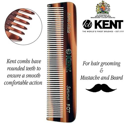 KENT Beard & Mustache Grooming Kit - Kent BRD5 Boar Bristle Brush + Kent 81T & A FOT Sawcut Fine Tooth Combs for Men\'s Care