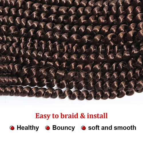 DUS Spring Twist Hair 6 Packs 8 inch Fluffy Spring Twist Crochet Hair Passion Twist Crochet Hair Synthetic Braiding Hair Extensions 15 Strands 55g/Pack #33
