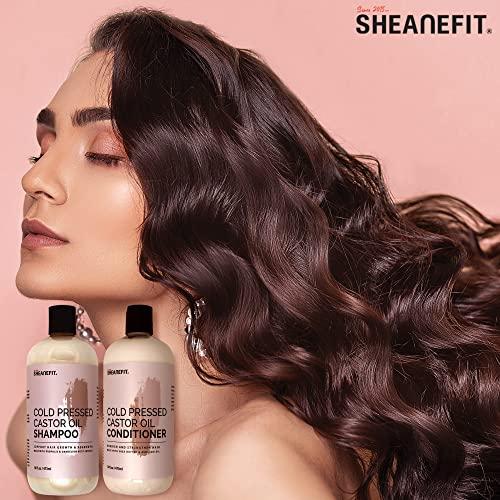 Sheanefit Sheanefit Cold Pressed Castor Oil Daily Shampoo Conditioner 16oz Set Support Hair Growth Nourish Strengthen Hair (Castor Oil Shampoo - 16oz)