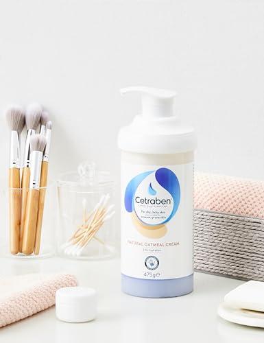 Cetraben Cetraben Natural Oatmeal Cream, for Dry, Sensitive & Eczema-Prone Skin, Provides 24 Hour Hydration, Soothing, Lightweight and Quick Drying, for Daily use on The Body and Face, 1 x 475g