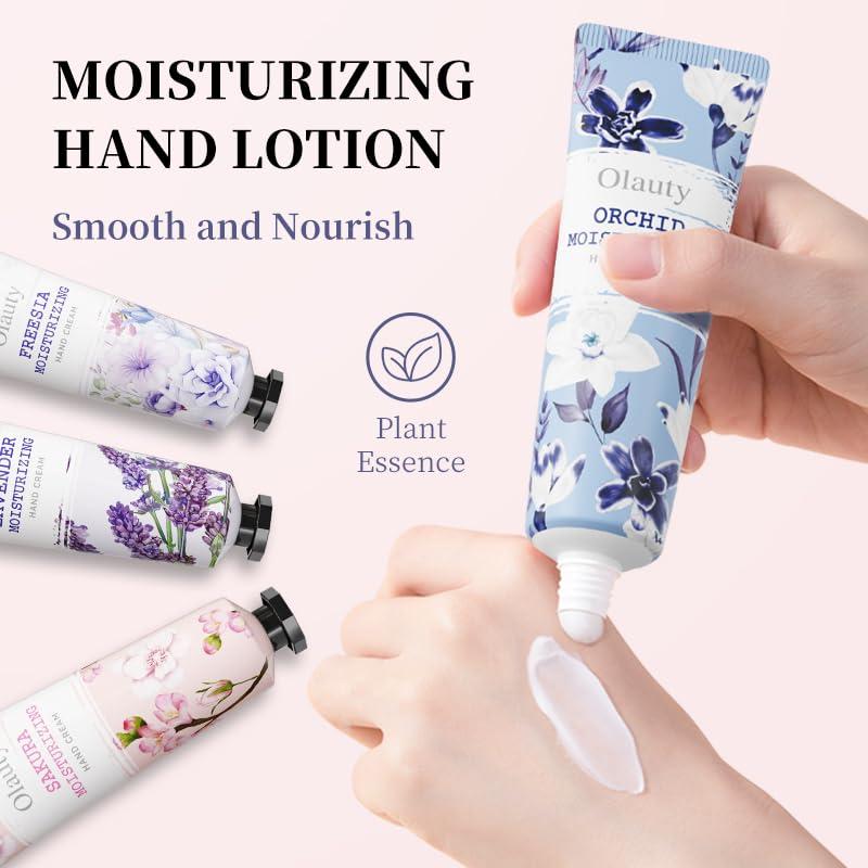 Deepmind 10 Pack Mini Hand Cream for Dry Cracked Hands, Moisturizing Hand Cream Gifts Set for Women, Natural Floral Hand Lotion Travel Size Set for Birthday Gifts,Teacher Gifts Nurse Gifts,Christmas Gifts
