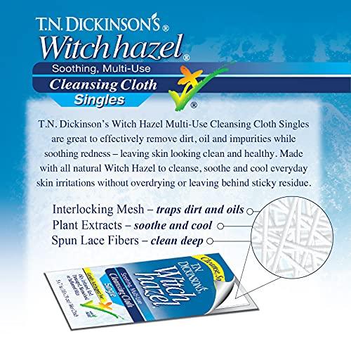 T.N. Dickinson's T.N. Dickinson's Witch Hazel On-The-go Multi-use Cleansing Cloth Towelette Singles, 14 Count
