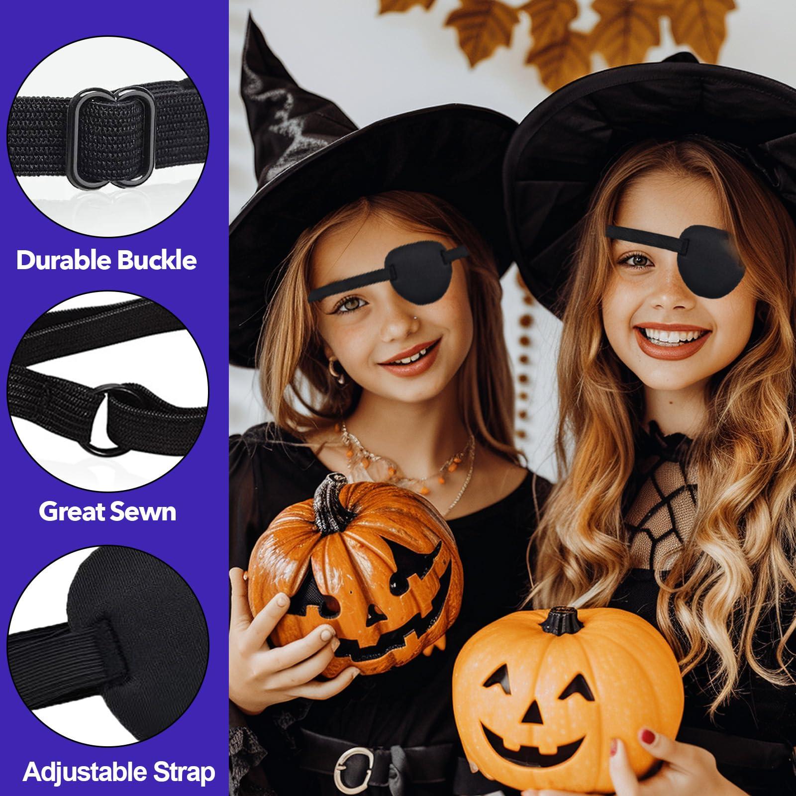 FOTN FOTN Eye Patches for Adults, 2Pcs Pirate Eye Patch with 2pcs Adhesive Eye Patch,3D Adjustable eyepatches for Amblyopia Lazy Eye Patches,Eye Patches Reusable