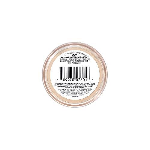 REVLON Revlon Setting Powder, PhotoReady Candid Blurring Face Makeup, Anti-Pollution, Lightweight & Breathable High Pigment, Natural Finish, 001 Universal Translucent, 0.5 Oz
