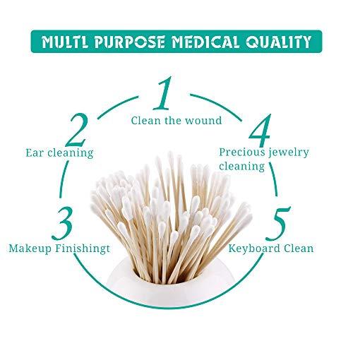 kangbaobei 200PCS Cotten Swab Applicators, 6 Inch Long Wooden Cotton Swabs - Cleaning Gun Sterile Medical Q Sticks Tips Applicator With Wood Handle - Makeup & Ear Cleaner Remover Tools - For Ceramics, Jewelry