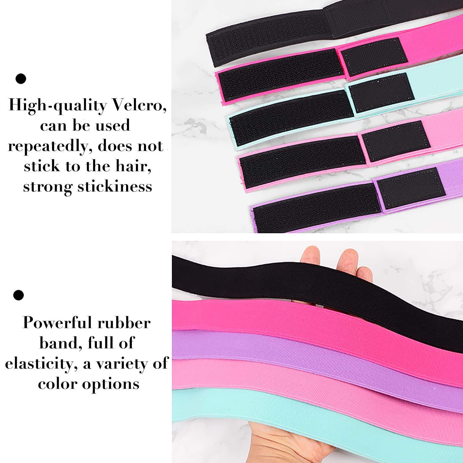 Nvunofry Custom Lace Melting Band for Wigs with Ear Pad, Custom Elastic band for Wigs to Lay Edges with Ear Protectors, Edge Melt Band for Lace Frontal with Adjustvelcro, Wig Bands to Keeping Wigs in Place, Edge Wrap to Lay Edges, Custom Your Logo (Double Sid