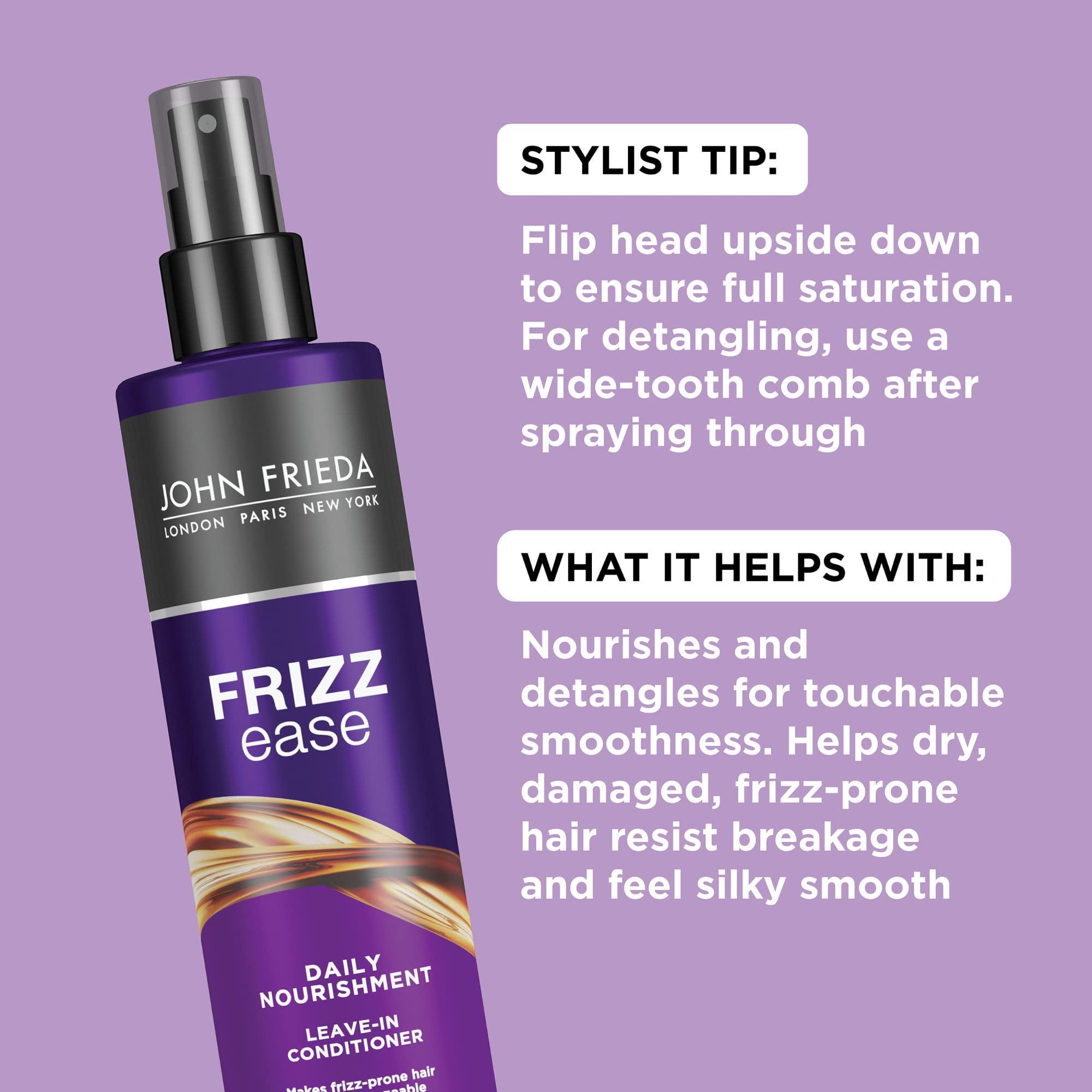 John Frieda John Frieda Frizz Ease Daily Nourishment Leave-In Conditioner, Detangles Frizzy, Damaged Hair, Reduces Breakage, Protects Against Heat, with Vitamins A, C, E & Green Tea Extract, 8 Oz
