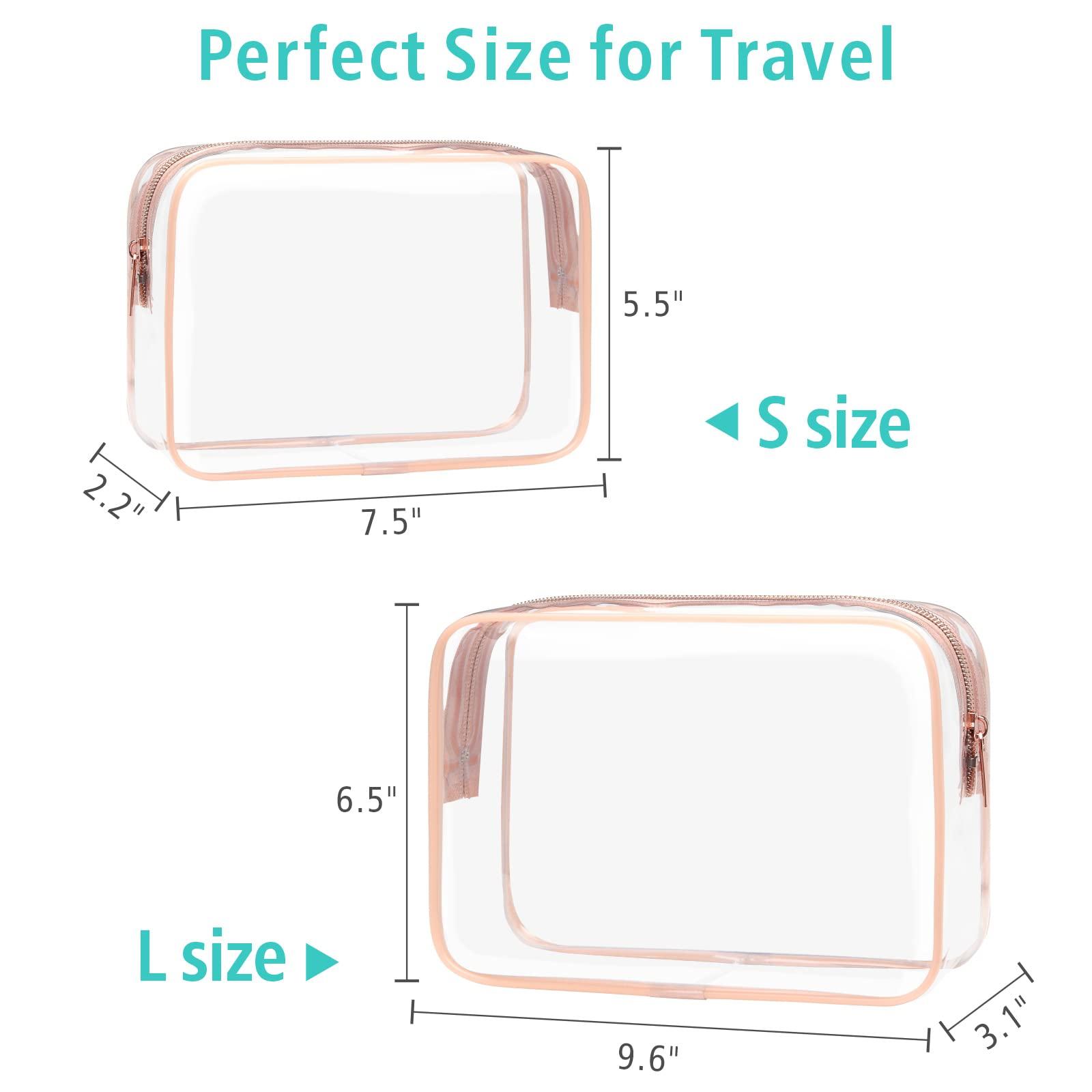 F-color F-color 5 Pack TSA Approved Toiletry Bag and 3 Pack Clear Makeup Bag