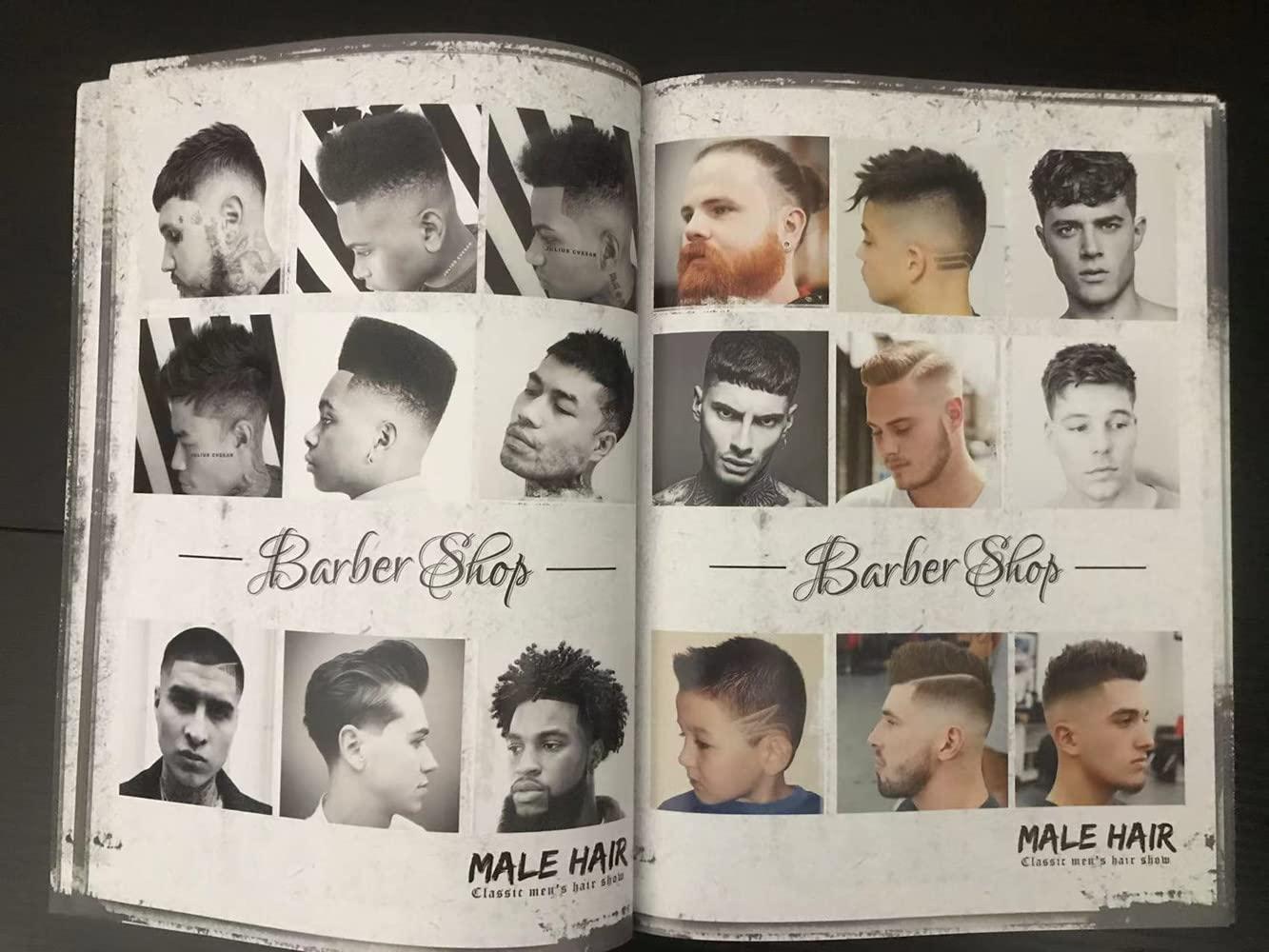 N\\\\A Classic MALE HAIR Show Tattoo Fashion Magazine,BABRER & HAIR TATTOO Hairdressing Design, Sculpture Pomade Hair Style Design Pattern Books, Vintage Men\'s Oil Head Picture Album Barber Shop illustration A1