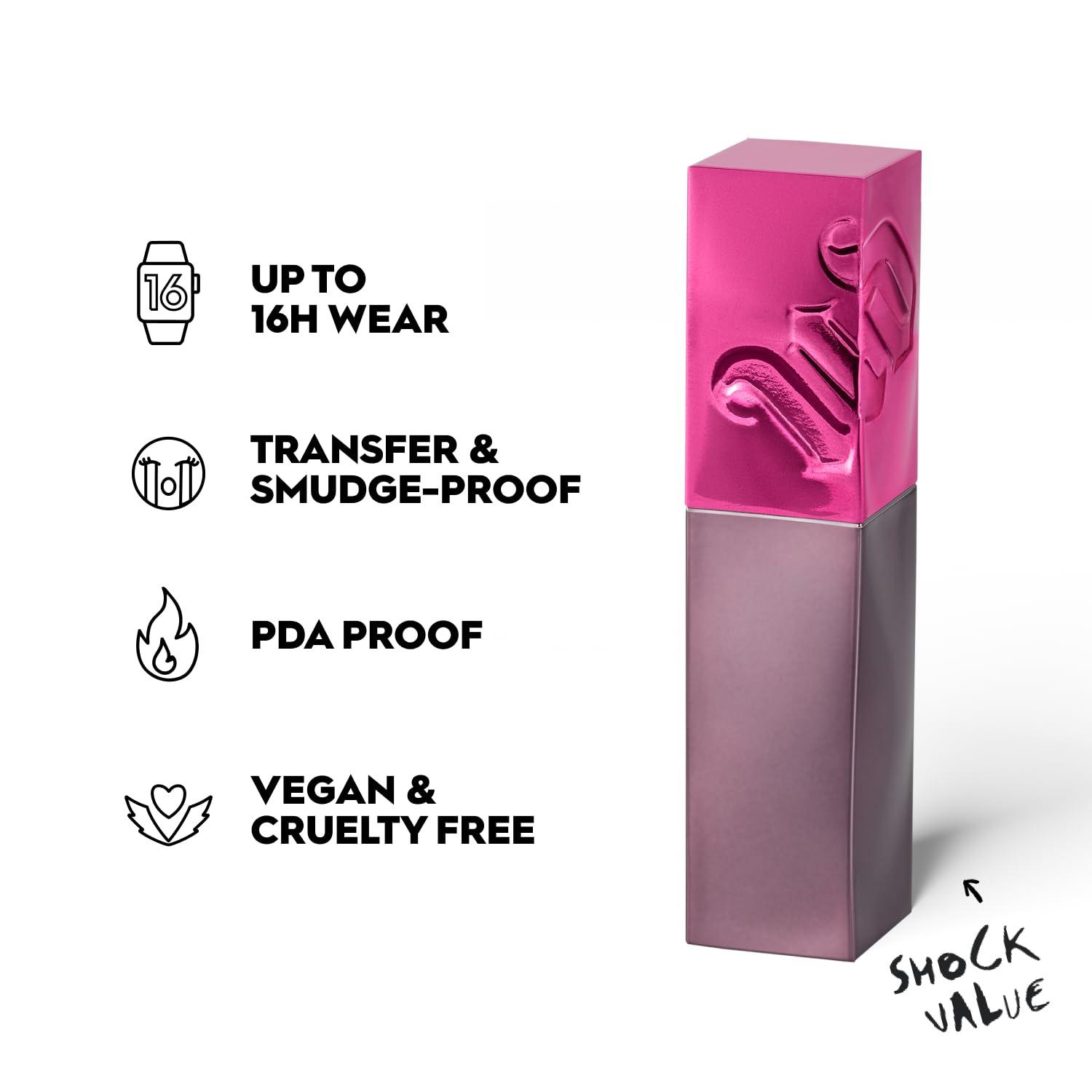 URBAN DECAY Urban Decay Vice Lip Bond Glossy Longwear Liquid Lipstick (Shock Value - Hot Pink), Transfer-proof, Smudge-proof, Up to 16HR Wear, Vegan, Cruelty-free - 0.14 fl oz