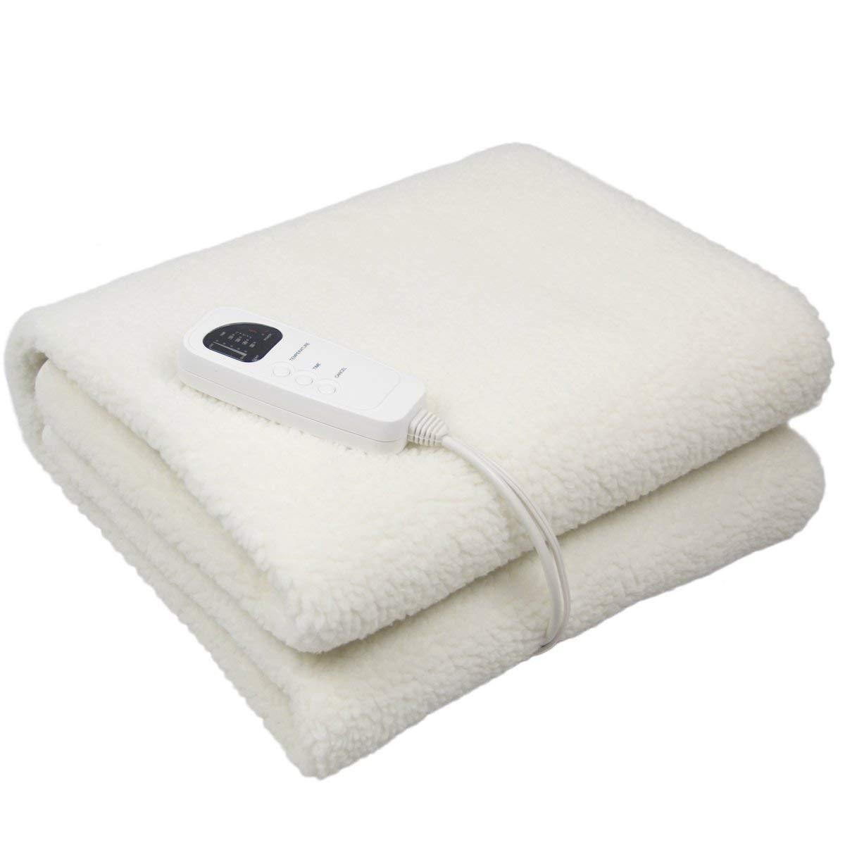 H&A Deluxe Massage Table Warmer Heating Pad Bed Warmer Pad Digital Timer and Digital Heat Setting-Synthetic Wool Fleece