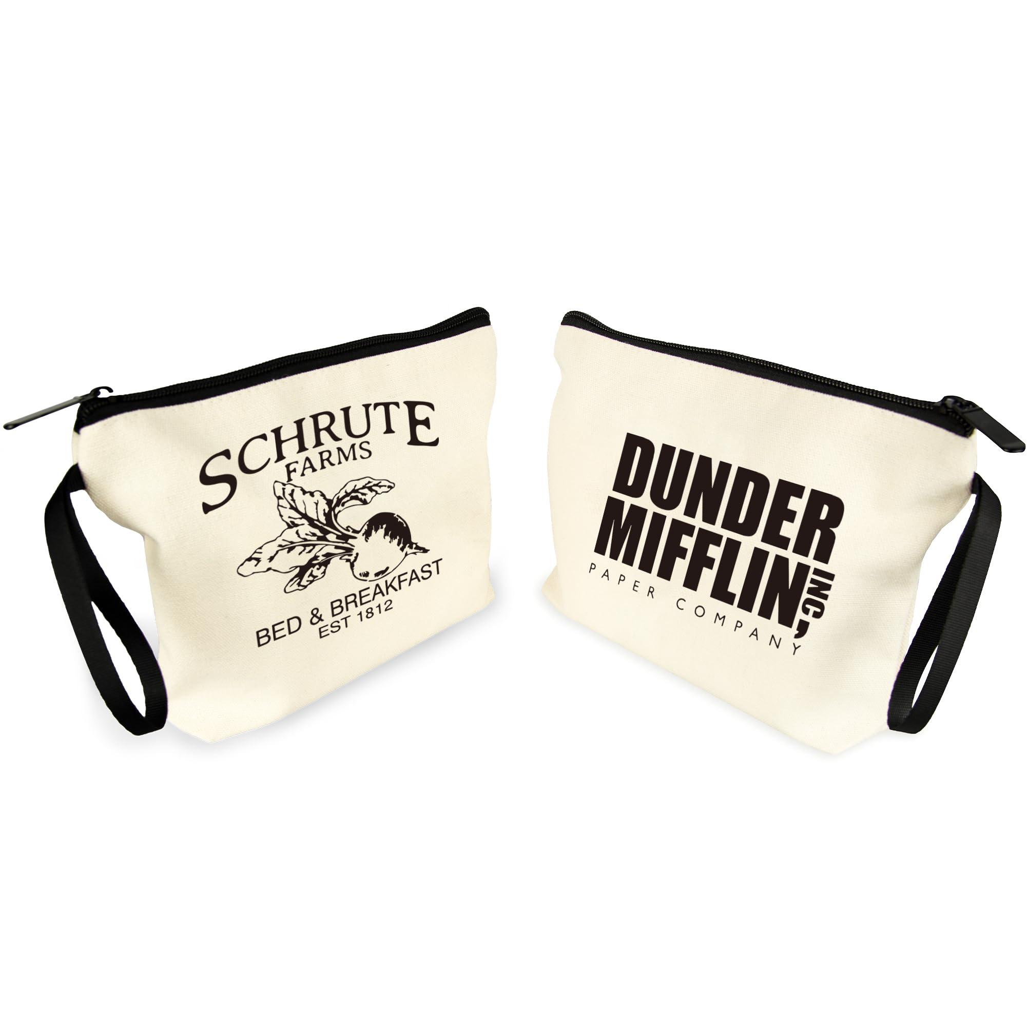 Magicaleast The Office Merchandise Makeup Bag with Zipper and Handle, The Office Merch Canvas Cosmetic Bag, Funny The Office Gifts Bags for Sister, Women and The Office TV Show Fans, Classic Logo