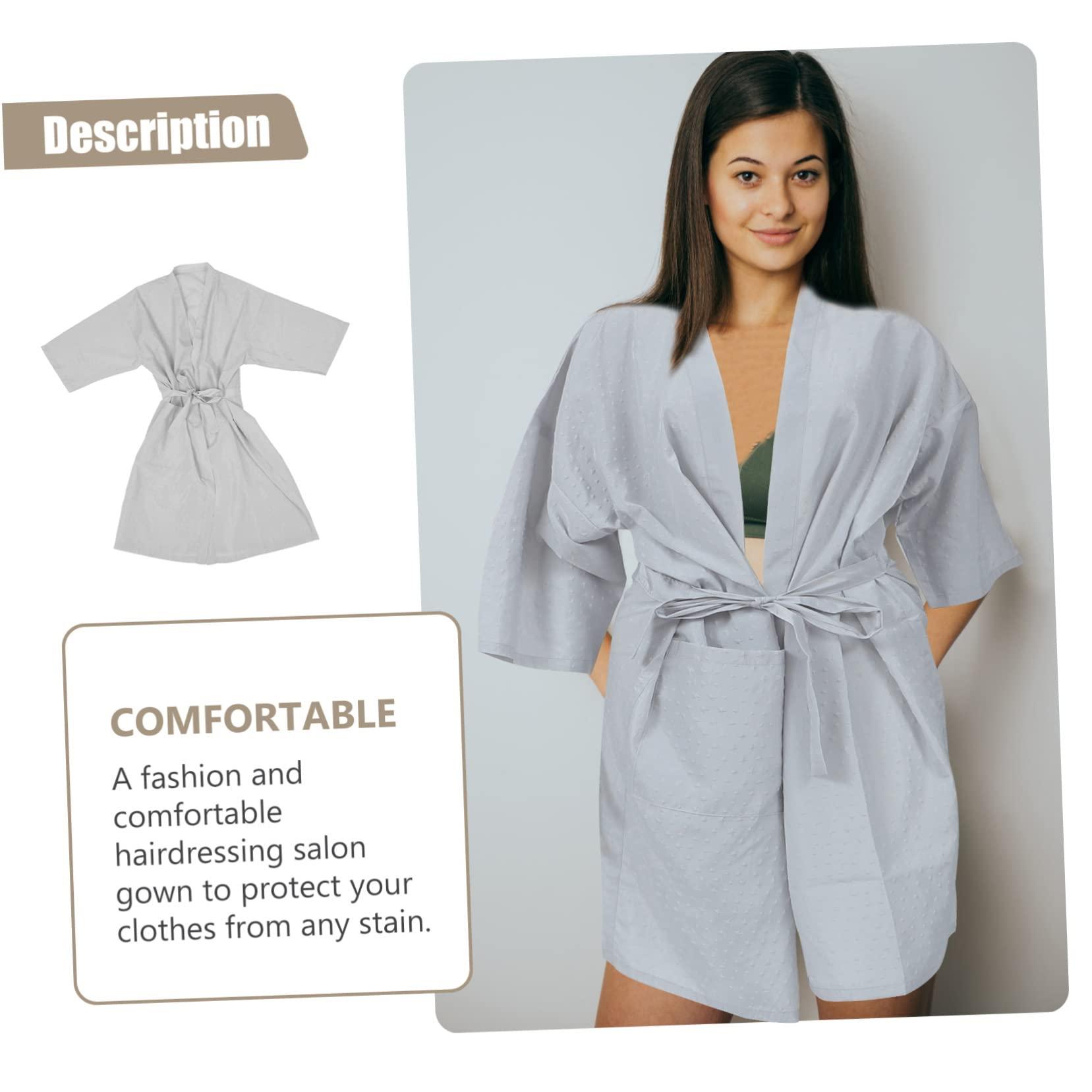 MERRYHAPY MERRYHAPY Beauty Salon Gown Barber Brush Hair Salon Protective Apron Hair Scissors Trimmer Salon Apron Spa Robe Hair Salon Work Clothes Barber Equipment Bathrobe Barber Apron Grey Filament