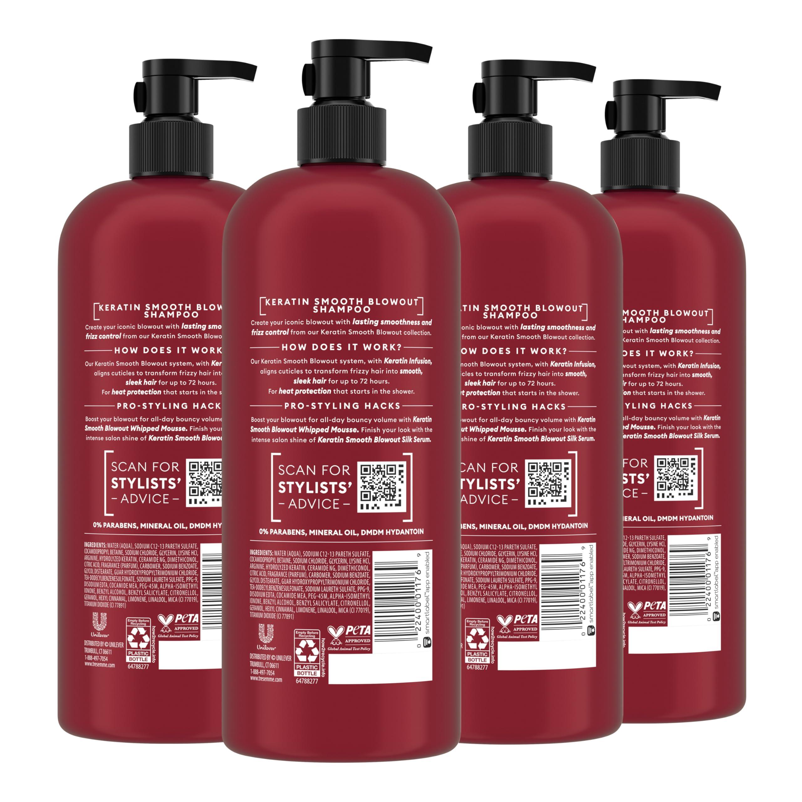 TRESemmÃ© TRESemm Shampoo Keratin Smooth 4 pack Transforming Unruly Hair, Formulated with Lamellar-Discipline, 28 Fl Oz